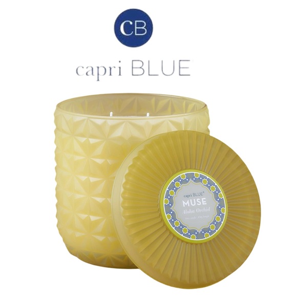 Capri Blue Other - Capri Blue Muse Aloha Orchid Candle Jumbo Faceted Glass Jar 30 Ounce 2 Wick
